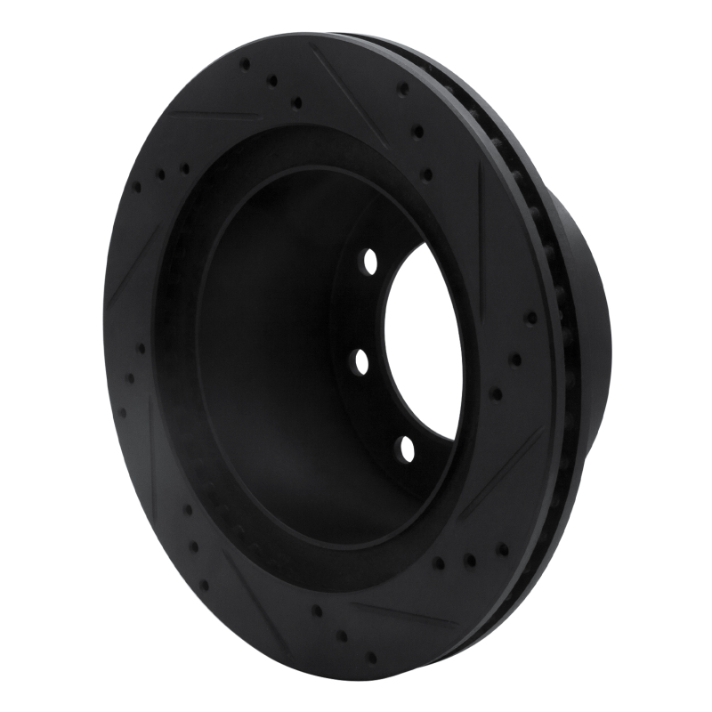 Dodge Ram 4000 Brake Rotor (1) - Rear Left - R1 Concepts - Drilled & Slotted - Black - `03-`08